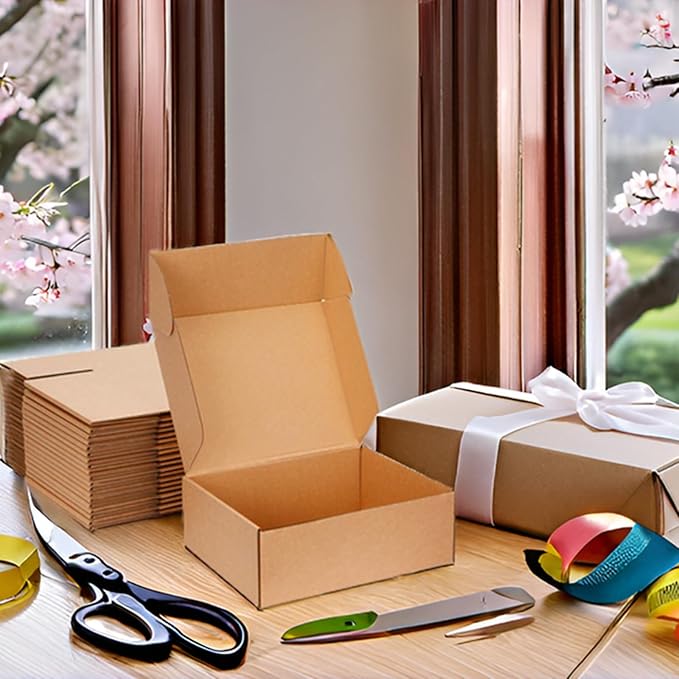 Small Shipping Boxes 9x6x4 Inches - Kraft Brown Corrugated Cardboard Boxes (20-Pack) for Mailing, Packing, Small Business & Gift Packaging - Recyclable & Sturdy