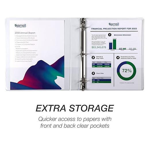 Samsill Durable 1 inch 3 Ring Binder, D Ring Binder, 100% Recycled Chipboard, White