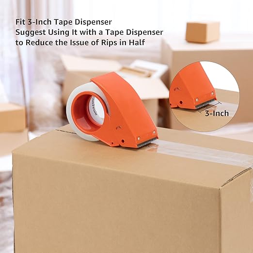 Amazon Basics Extra-Wide Packing Tape for Moving, Storage, Shipping and Sealing Boxes, Crystal Clear, Low Odor, 2.83" x 54.6 Yards, 6-Pack
