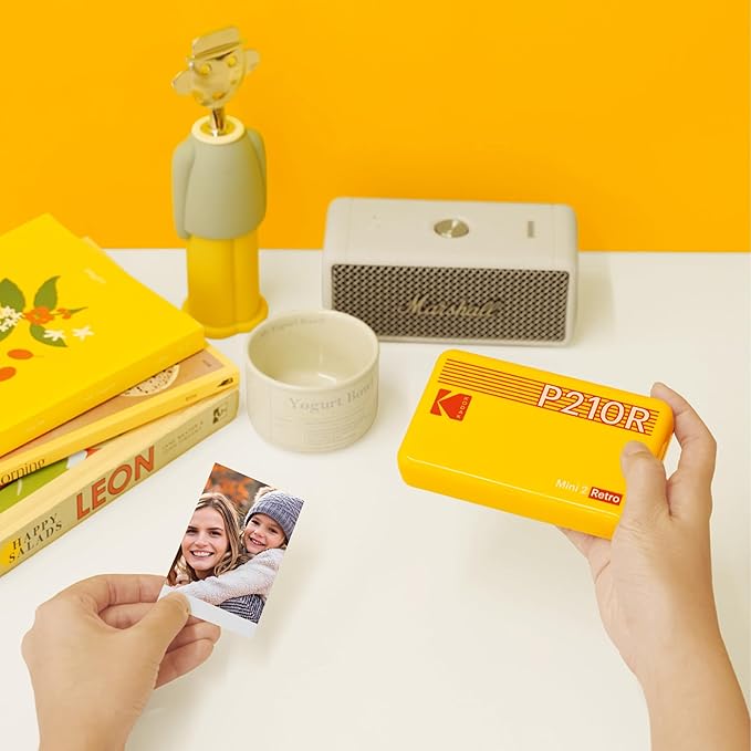 KODAK Mini 2 Retro 2x3" Portable Photo Printer, 38 Sheets, Bluetooth Smartphone Printer for iPhone & Android, Instant Color Prints, 4PASS Dye Sublimation, Black