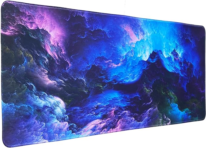 Gaming Mouse Pad Size 31.5x11.8 Thickness 0.12 inches,Premium-Textured Non-Slip & Waterproof Computer Mousepad with Stitched Edges for Gaming,Office & Home-80x30 Qicaiyun004