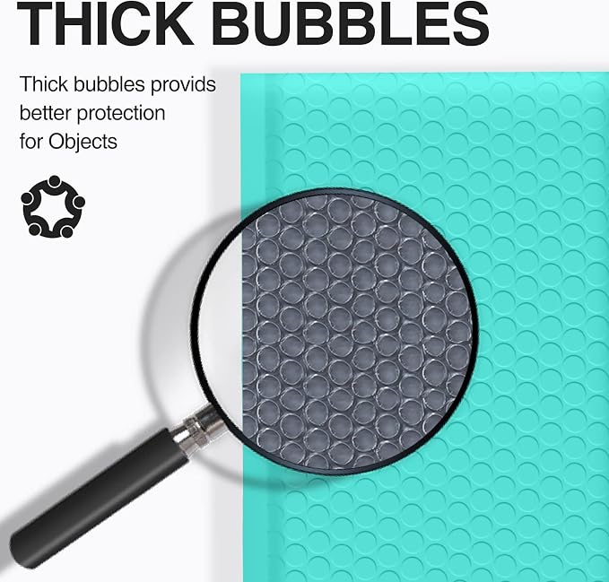 UCGOU Bubble Mailers 5x8.6" Usable Size 5x7" Padded Envelopes Teal 50 Pack | Waterproof Lightweight Opaque Self Seal Adhesive Boutique Padded Shipping Bags for Jewelry Makeup Supplier Small Business