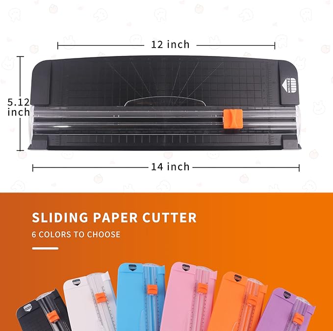 A4 Black Small Paper Trimmer, Portable Paper Cutter for Label, Origami, Card, Photo, Coupon, Scrapbook, Cardstock, Laminated Paper, and Craft Project