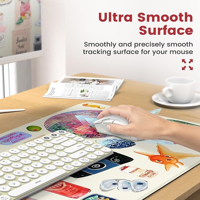 iCasso Desk Pad Mat, Large Mouse Pad and Keyboard Wrist Rest Set, Desk Protector Mat,4in1 Ergonomic Carpal Tunnel Keyboard Pad with Wrist Support for Desktop Home Office Computer