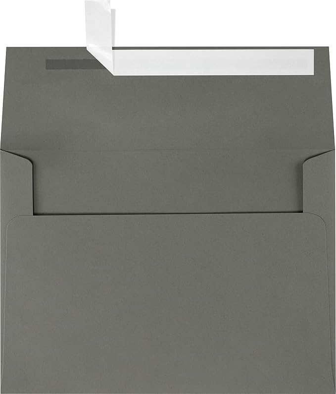 LUXPaper A7 Invitation Envelopes | Peel & Press | 5 1/4" x 7 1/4" | Smoke Gray | 80lb. Text | 500 Qty