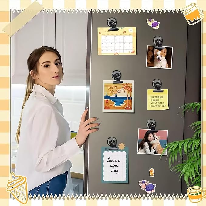 Strong Magnetic Clips, 20 Pack, 1.2 Inch, 30 mm, High-Gloss Green, Refrigerator Magnet Clips, Medium Clip Magnets, Office Supplies, Photo Displays