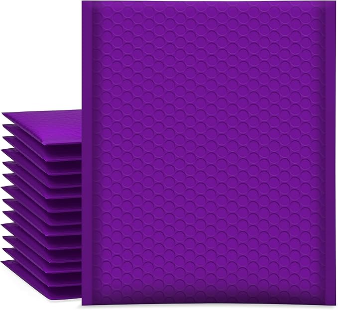 UCGOU Bubble Mailers 7.25x12 Inch Purple 25 Pack Usable Size 7.25x11 Padded Envelopes Small Business Opaque Packaging Self Seal Waterproof Boutique Bulk Shipping Bags for Jewelry Makeup Supplies #1