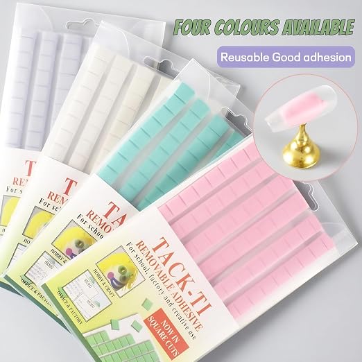 Reusable Nail Art Clay, Nail Glue Clay DIY Professional Fake Nail Tips Sticky Manicure Tool, Nail Art Plastic, Manicure, Non Sticky Hand Clay Nail Fixing Gel (Blue)