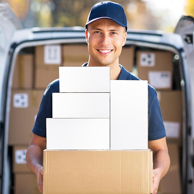 Eupako 12 Pack Small Shipping Boxes Assorted Sizes, White Corrugated Box Mailers, 8x6x4 &9x6x4 & 10x7x5 & 11x6x6 3 PCS Each Small Boxes, Cardboard Boxes for Packaging Small Business, Mailing