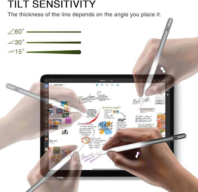 Stylus Pen for iPad 2018-2025, 15 Mins Fast Charging Pencil 1st Gen with Tilt & Palm Rejection Digital Pens Stylus for iPad 6-11, Air 3/4/5/M2/M3, Mini 5/6/7, Pro 11"/12.9"/M4 M5 (Black White)