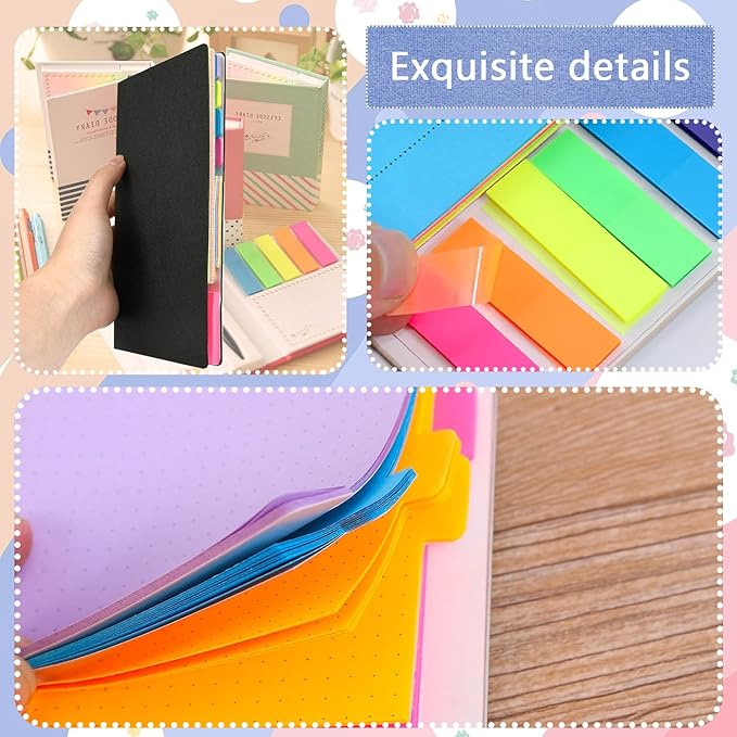 Sticky Notes Set Tabs, 410 Pack, Divider Sticky Notes Office Supplies, Planner Sticky Notes, Sticky Note Dividers Tabs Back to School Supplies