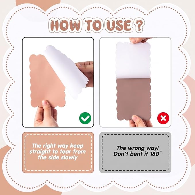 Eaasty 8 Pack Scalloped Sticky Notes 4" X 6" Brown Memo Pads | Aesthetic Cute Wavy Edges, Self-stick for School Office Desk, 240 Sheets Bulk, Pretty Design for Reminders Planning