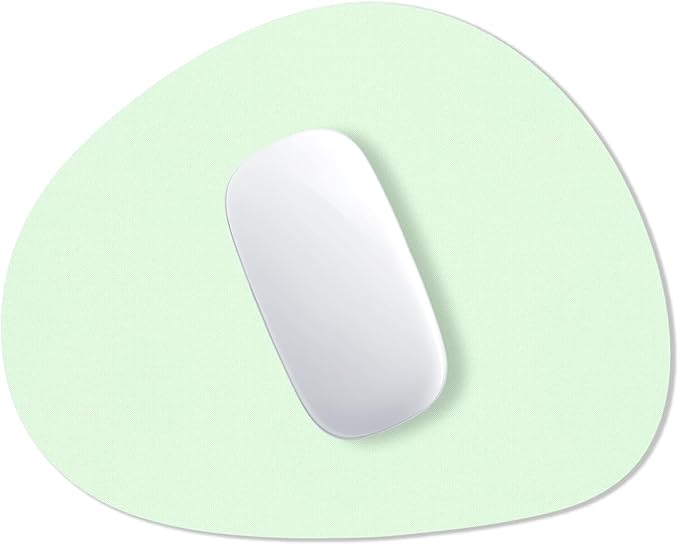 Hsurbtra Mouse Pad, Premium-Textured Small Oval Mousepad 8.7 x 7.1 Inch Green, Thick 3 mm Anti-Slip Waterproof Rubber Pretty Cute Computer Mat for Office Home Gaming Laptop Men Women Kids