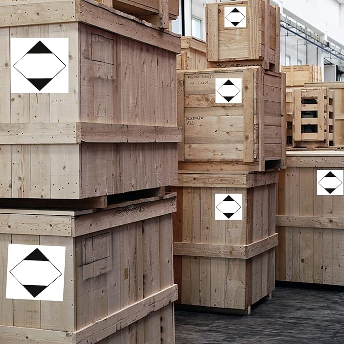 500 Pcs Square Ground Ormd Shipping Labels 2"x 2" New 2026 Dangerous Goods Labels for Warehouse Handling Transport Shipping Blank Diamond Limited Quantity Stickers