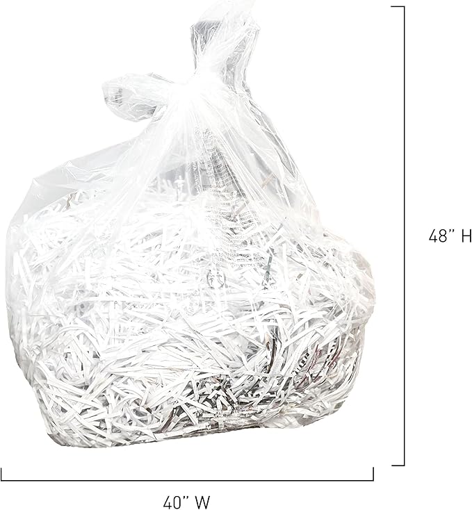 IDEAL AC0901H Shredder Bags – 40” x 48”, Case of 80, Gusseted, 56-Gallon Capacity, Heavy-Duty Shredder Bags for IDEAL Shredder Models 3105, 3804, 4001, 4002, 4003 and 4005.
