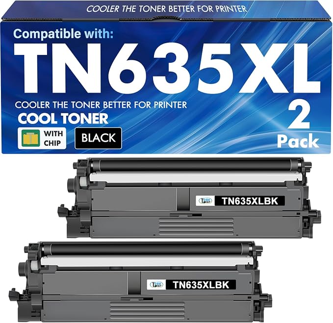 TN635XL TN635 Black Toner Cartridge for Brother TN635XLBK MFC-L8930CDW | Compatible for Brother TN 635XL TN-635XL HL-L8430CDW MFC-L8730CDW HL-L8570CDW MFC-L8970CDW HL-L8430CDWT Ink Printer 2 Pack