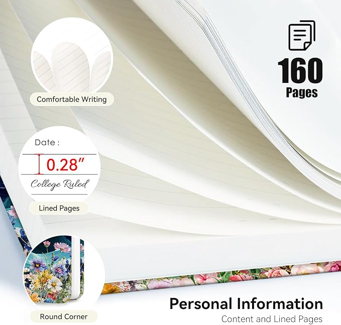 Lined Spiral Journal Notebook for Work A5, 160 Pages, Start Mountain | College Ruled Spiral Journal for Women, Hardcover with Elegant Design for Note-Taking, 5.5 * 8.25 inch