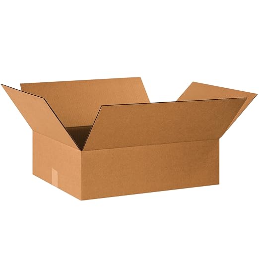 TAPE LOGIC 20x16x6 Flat Corrugated Boxes, Flat, 20L x 16W x 6H, Pack of 25 | Shipping, Packaging, Moving, Storage Box for Home or Business, Strong Wholesale Bulk Boxes