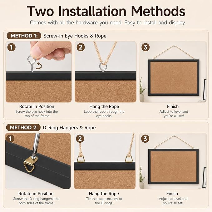 11"x14" Black Wood Framed Hanging Cork Bulletin Board | Premium quality. This large bulletin board serves as reliable corkboards for wall display.