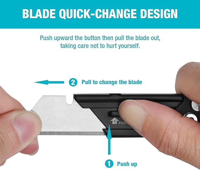 DURATECH 2-Pack Folding Utility Knife, Mini Box Cutter with Safety Axis Lock, Belt Clip, Quick-change Blade Mechanism, Full Stainless Steel Body and SK5 Sharp Blade, EDC Pocket Knife Gifts for Men