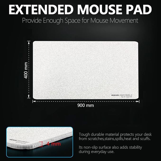 X-Raypad Aqua Control 2 Gaming Mouse Pad, Ultra-High Precision Mouse Pad with Perfect Speed and Control Capability, Consistent X and Y Glide, Designed for Fps Players with Low DPI Requirements