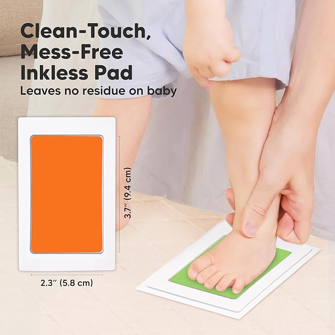 4-Pack Inkless Baby Hand and Footprint Kit - Mess Free Ink Pad for Newborn Keepsake, Dog Nose & Paw Print Kit, Clean Touch Ink Pad for Baby Hand & Footprints, Ideal New Mom Gifts (Candy)