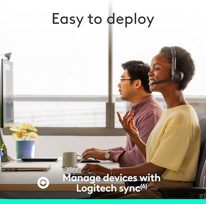 Logitech Zone 305 for Business, Wireless Bluetooth Headset with Microphone, Native Bluetooth, for Microsoft Teams, Compatible with Windows, Mac, Chrome, Linux, iOS, iPadOS, Android