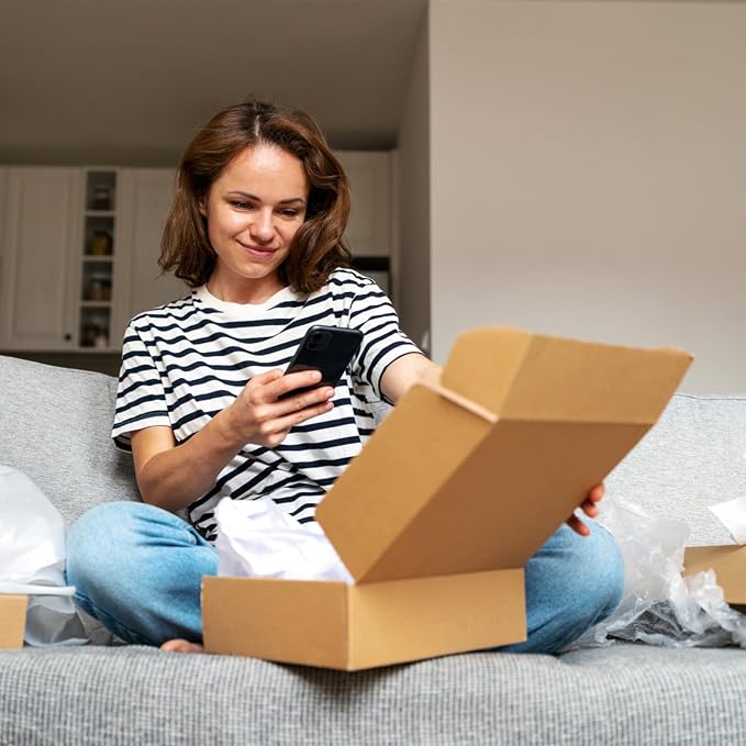 4x4x2 inch Small Shipping Boxes, Set of 6 Mailer Boxes, Brown | Single Corrugated, DIY Cardboard, Easy Fold, Shape Well, Self locking, Jewelry Shipping, Mini, Gift Wrap, Small Business