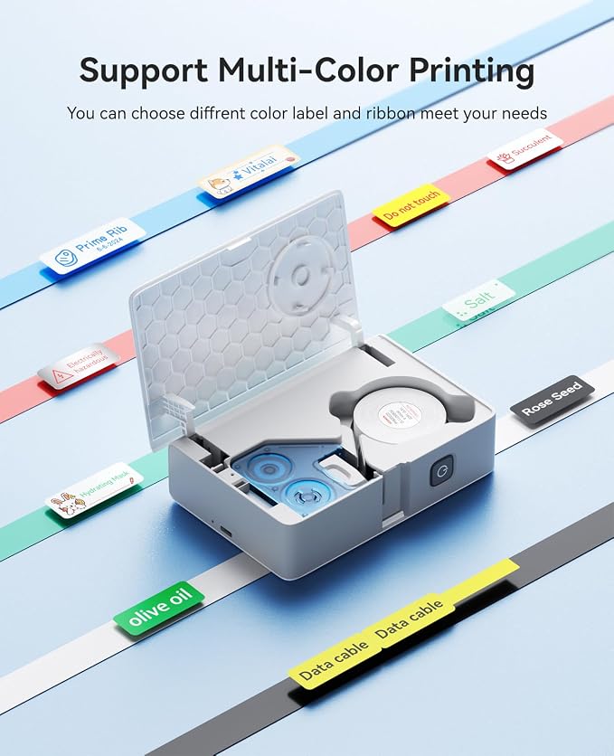 NIIMBOT N1 Label Maker for Color Printing, Bluetooth Thermal Transfer Label Printer, Mini Sticker Printer Easy for Home Office Small Business Identification and Organization