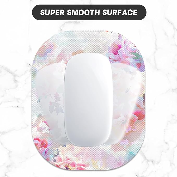 Small Mouse Pad, 6 x 7 Inch, Oval Mini Mouse Pad with Non-Slip Rubber Base for Laptop Wireless Mouse Keyboard Tray Mousepad, Floral Pattern