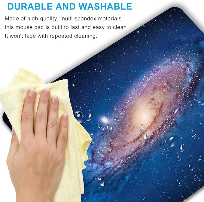 Nebula Mouse pad Small Computer Mouse pad with Personalized Galaxy Design Office Non-Slip Rubber Mousepad
