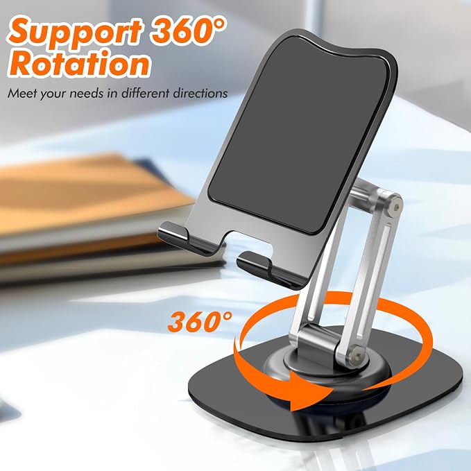 Metal Phone Stand, Adjustable Foldable Cell Phone Stand Holder for Desk