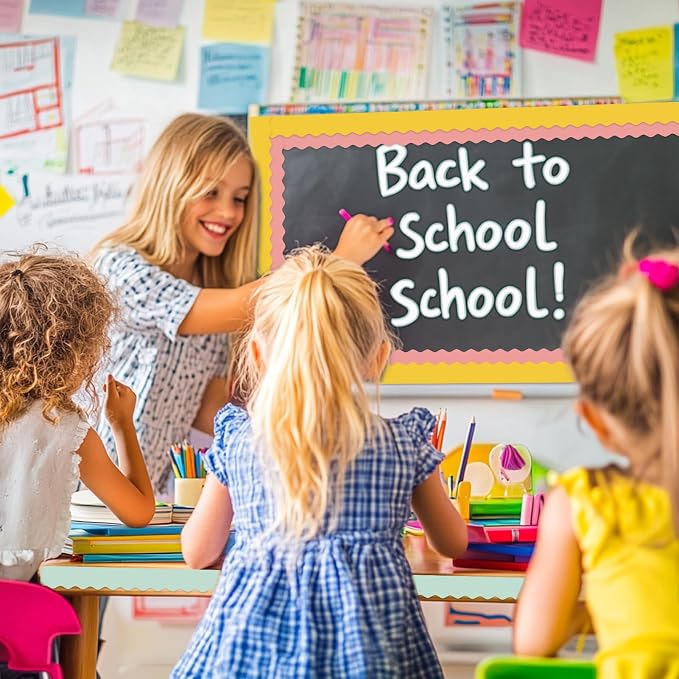 8 Rolls 262.4 Ft Bulletin Board Borders Set - Decorations for Office, School Classroom Decor, Teachers & Home DIY - Posters & Birthday Parties - Board Trim （Neutrals Color）