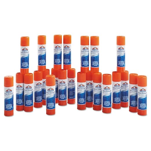 Elmer's Extra Strength Glue Sticks, Washable, 8 Grams, 24 Count - Poster, Vision Board, Back to School Supplies, #1 Teacher Brand