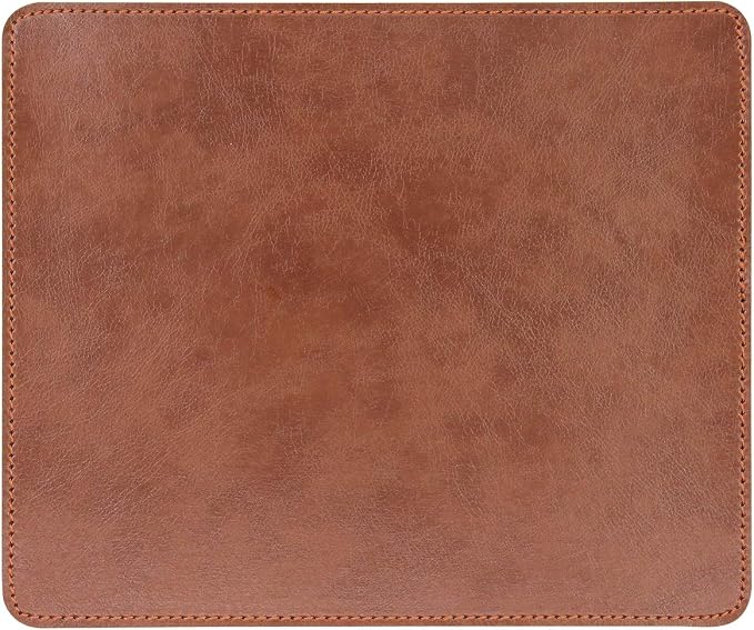 Non-Slip Rubber Base Leather Mousepad for Laptop Computer PC Personality Desings Gaming Mouse Pad Mat 9.45 X 7.87 inch (Leahter Mouse Pad-Coffee, 9.45 X 7.87 inch)