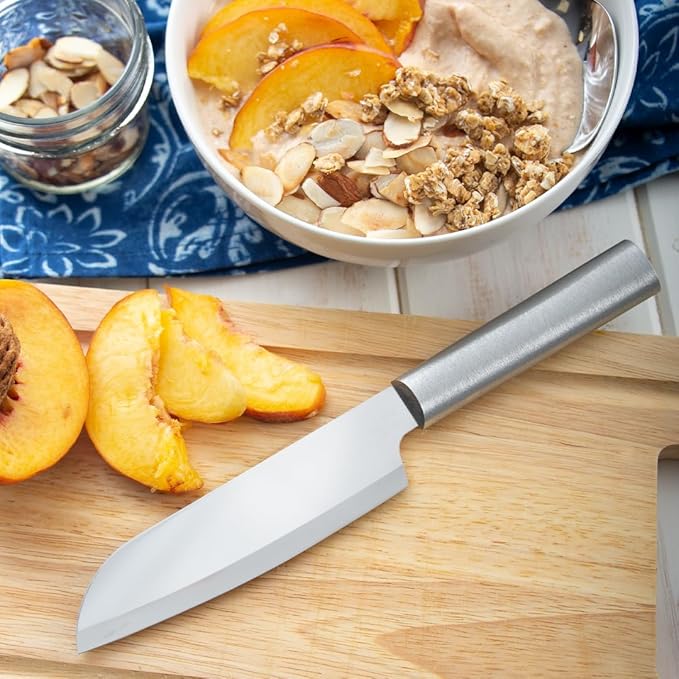 Rada Cutlery Cook's Utility Knife (R140), 4.75" Stainless Steel Blade, Silver Handle, Pack of 2