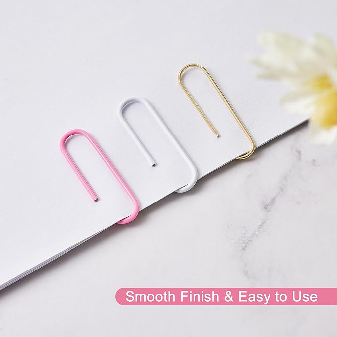 NEEWAY 400pcs Small Pink Paper Clips, 1.1 Inch Paper Clip, Ceative Colored Paperclips for Paperwork Office School and Personal Use