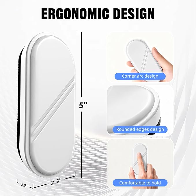 Dry Erase Board Eraser, Magnetic Detachable Whiteboard Eraser 1-Pack, White Board Erasers for Classroom, Glass Board Cleaner, Dry Erase Marker Eraser for Office School Home (White)