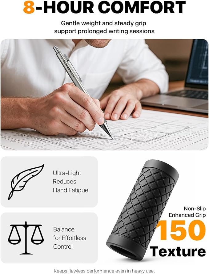 3PCS Metal Mechanical Pencil Set with 0.7mm Medium Point, 360 Leads, 12 Erasers, Art Mechanical Pencils Pack with Storage Case for School Writing, Sketching, Drawing & Professional Drafting