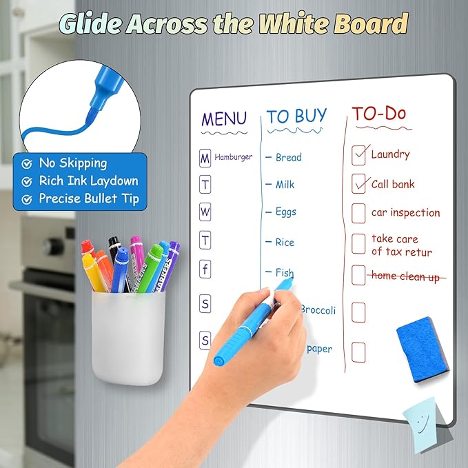 SUIN 9 Colors Dry Erase Markers - Low Odor, Non-Toxic, Slim Whiteboard markers, Medium Fine Tip Whiteboard Pens for Officer, Classroom & Home, 9 Count