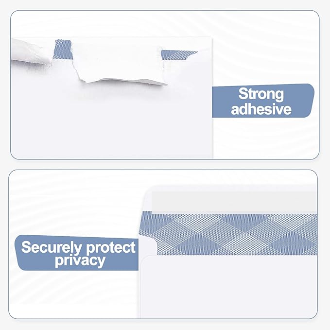 1000#8 Self Seal Business Envelopes, PANDRI No.8 Double Window Design for Business and Quickbooks Check(invoice not fit), Documents Secure Mailing - Number 8 Size 3 5/8 X 8 11/16-24LB