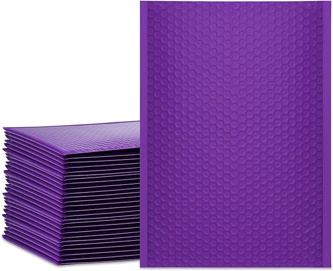 UCGOU Bubble Mailers 10.5x16" Purple 25 Pack Usable Size 10.5x15" Padded | Waterproof Lightweight Mailing Packages,Opaque Self Seal Adhesive Boutique Padded Shipping Bags for Clothes Makeup Supplier