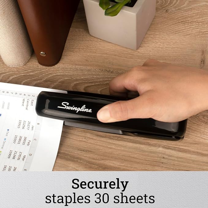 Swingline Stapler,30 Sheet Capacity,747 Business Stapler,Jam Free,Anti-Microbial,Metal,Black (74741),(Pack of 12)