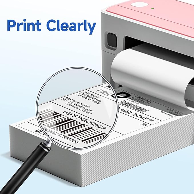 Phomemo Genuine 4X6 Thermal Shipping Label 500 Labels per Stack - 4x6 FanFold Thermal Labels Compatible with Phomemo 241bt Shipping Label Printer, Strong Adhesive Shipping Labels, Commercial Grade