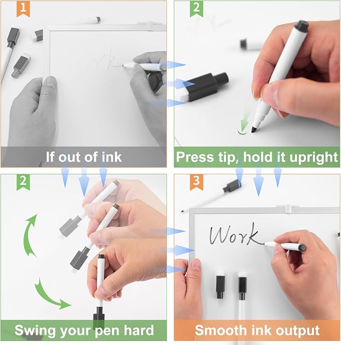 200 Pcs Magnetic Dry Erase Markers, with Eraser Cap, Black | White Board Mini Markers, Fine Point Tip, for School Supplies, Classroom, Home & Daily Use