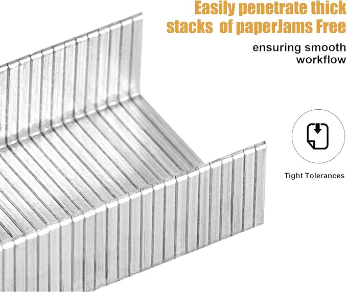 Deli 5,000 Staples - Fits 60 Sheet Capacity Stapler, 3/8" Leg Length, 70 Sheet Capacity, 23/10, Jam Free Sharp Chisel Point Design - 10 Boxes of 500