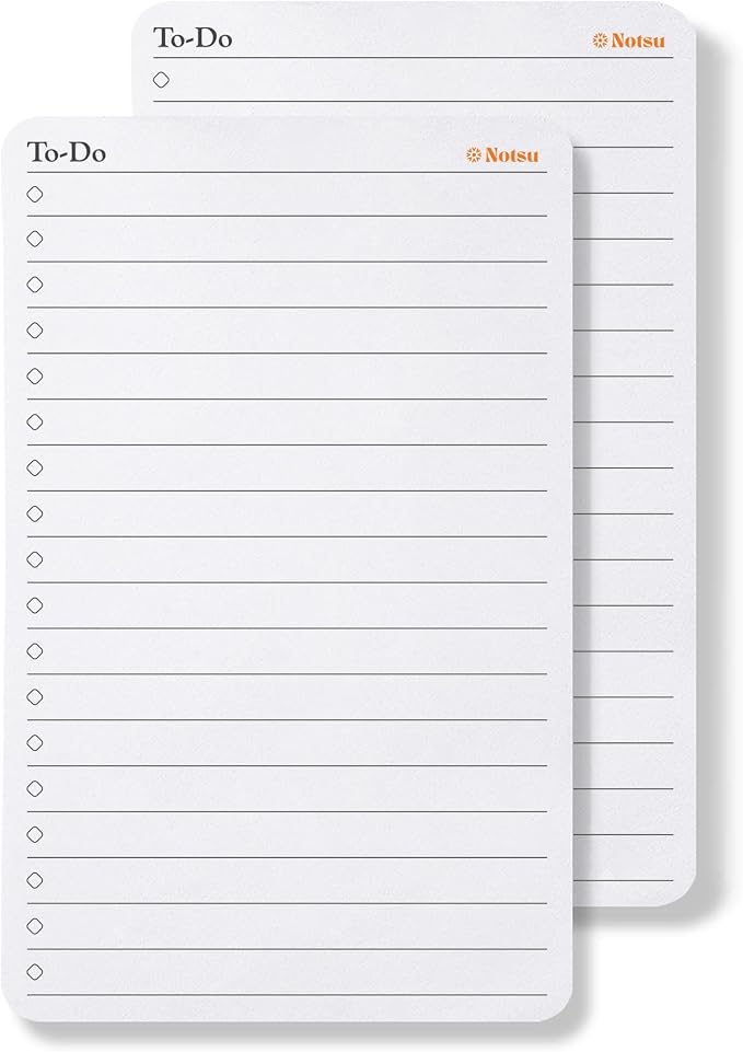 To Do List Small Desk Notepad 2 Pack 3.9" x 6.3" | Minimalist To-Do Checklist Task Memo Note Pads with Premium Thick Paper
