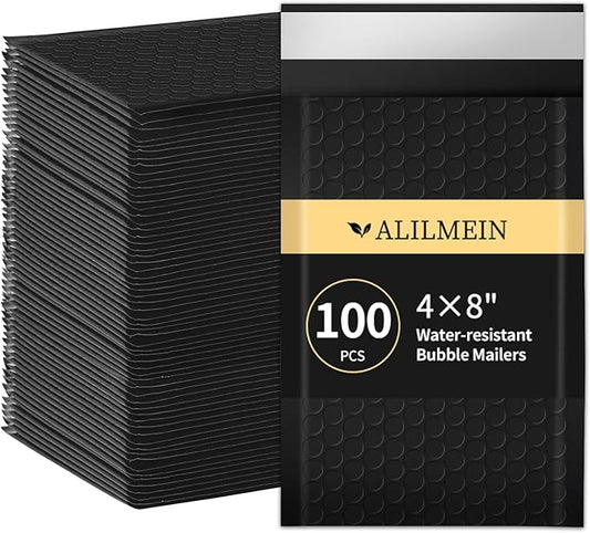4×8" Inch Bubble Mailers 100 Pack Small Bubble Mailers Waterproof Padded Envelopes Self Seal Adhesive Shipping Bags for Mailing Cards Jewelry Makeup and Small Business Packaging