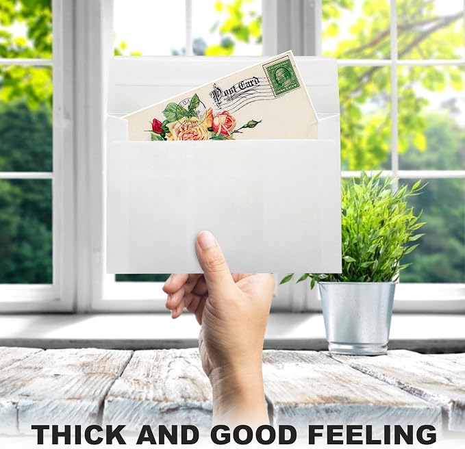 100 Packs A9 Envelopes, 5-3/4 x 8-3/4 for Invitations, Photos, Postcards, Greeting Cards, Mailings, Wedding - Self-Sealing White Envelopes