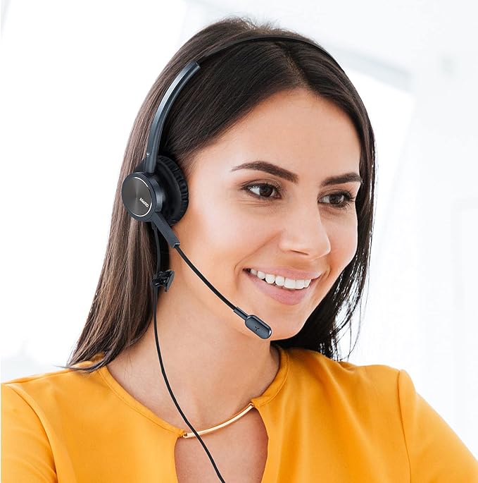 MAIRDI Telephone Headset with Microphone Noise Canceling, Binaural with RJ9 Jack & 3.5mm Connector for Office Call Center Deskphone Cell Phone PC Laptop, Work for Cisco 7941 7965 6941 7861 8811 8961
